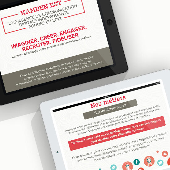 Réalisation d'une plaquette de présentation pour l'agence Kamden