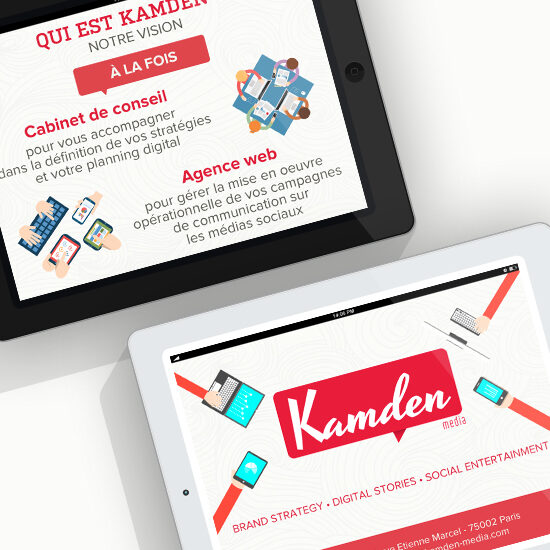 Réalisation d'une plaquette de présentation pour l'agence Kamden
